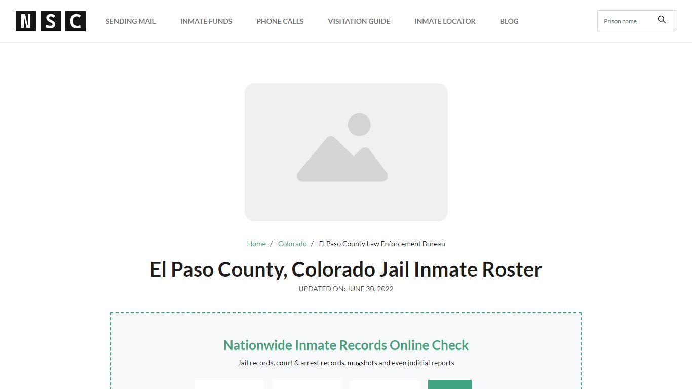 El Paso County, Colorado Jail Inmate Roster
