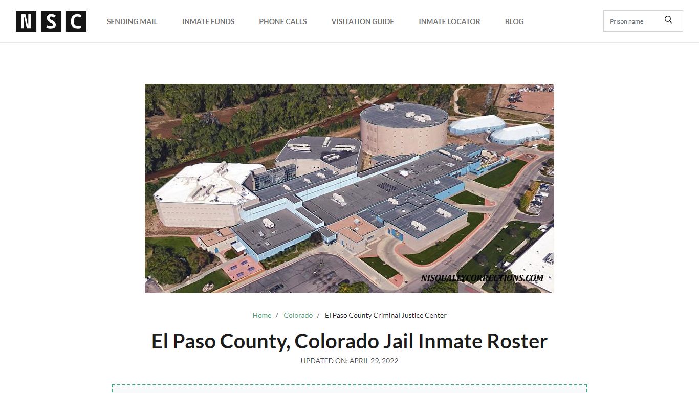 El Paso County, Colorado Jail Inmate Roster